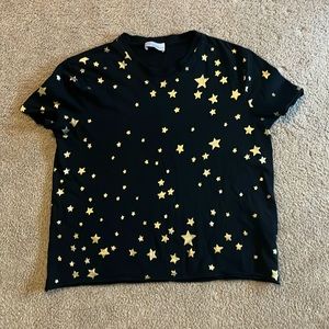 Red Valentino black and gold star crop tee size small